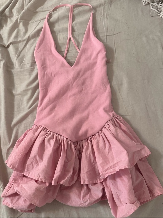 Zara Dresses & Skirts - Zara Light Pink Halter Ruffle Mini Dress